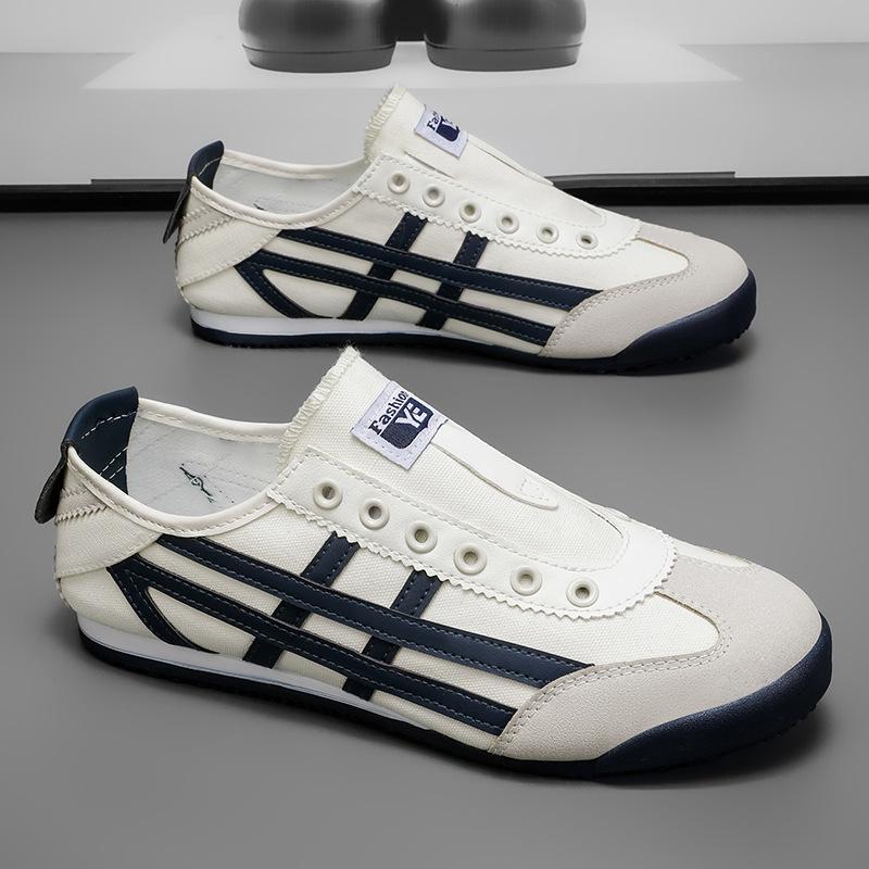 Men's Single Shoes New Summer Breathable Lazy Lace-up Forrest Gump Shoes Versatile Board Shoes Men's Lightweight Versatile Shoes