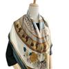 Intellectual Elegance Flower Mulberry Silk Scarf Women'S 110Cm Silk Square Scarf Shawl Fresh Print