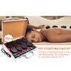 18 Pc Basalt Hot Stones Massage Set with Heater Portable Home Spa Kit for Relaxation and Muscle Relief Natural Volcanic Stones