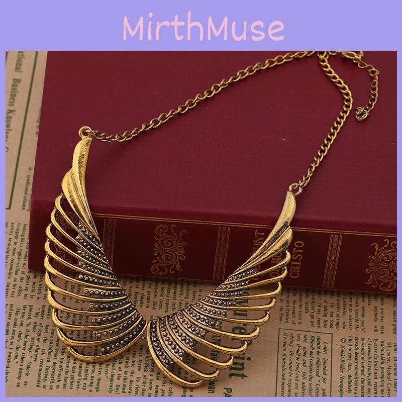 Fashionable Retro Angel Wing Pendant Women Metal Necklace For Women And Men