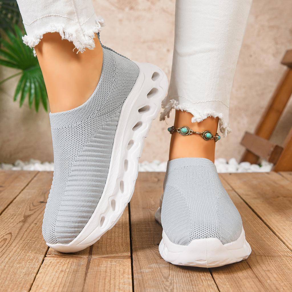 Flying Woven Breathable Sports Single Shoes Women'S Casual Spring Platform Comfortable Large Size Running Shoes