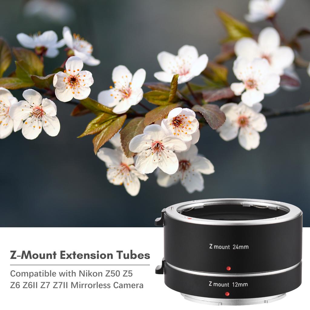 Auto Focus Automatic Extension Tubes 12mm + 24mm Z Mount Macro Photography Tube Compatible with Nikon Z50 Z5 Z6 Z6II Z7