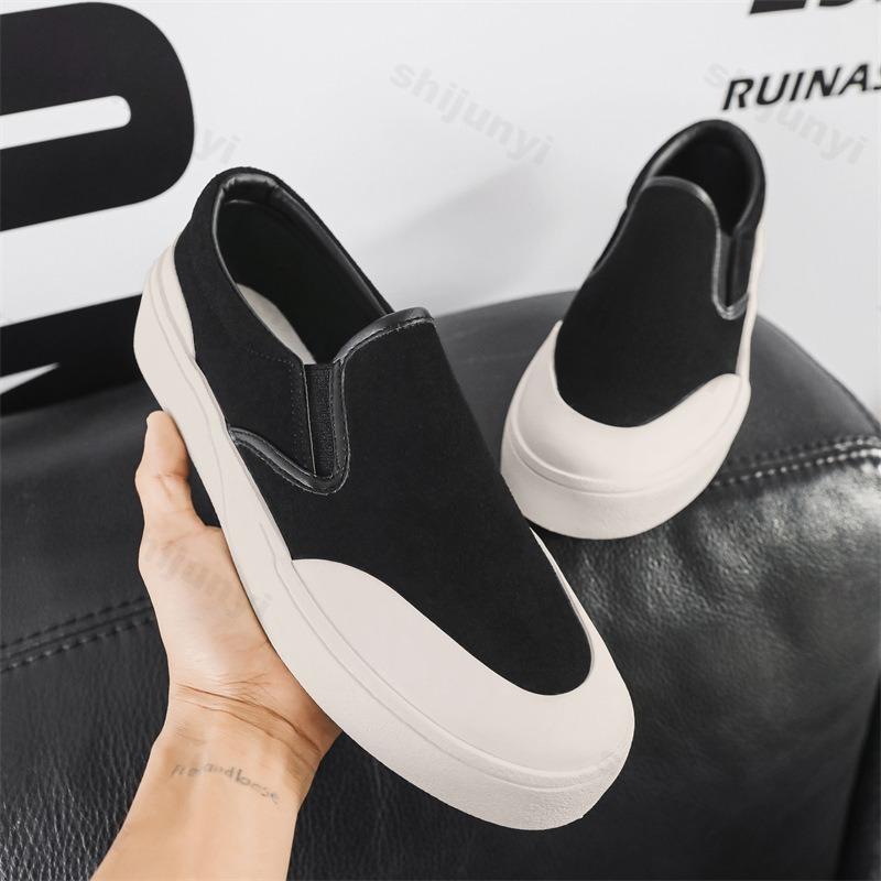 Fashion 2025 Summer New Men's Breathable Canvas Casual Shoes Thick Soled Comfortable Slip on Sports Shoes Fashion Trend Chunky sneakers