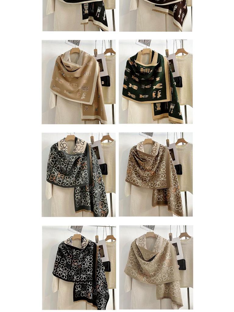 Women's Korean Style Cashew-Patterned Winter Scarf Shawl