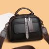 Klassische kleine Leder-Umhängetasche Vintage Boston Bag mit Reißverschluss und Nieten-Details Ideal für den täglichen Gebrauch, Arbeit, Einkaufen und Treffen mit Freunden