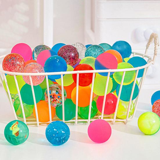 100Pcs Color Toy Indoor Bouncing Balls Fun Portable Transparent Outdoor Play Flexible Ball Toys for Kids
