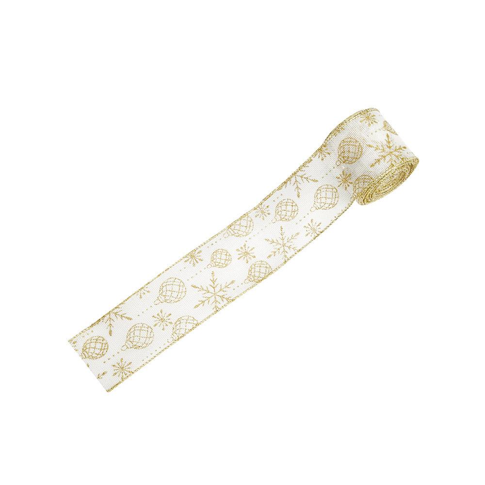 Meter Elegant 2 Christmas Decoration Ribbon With Stylish Powdered Design Print