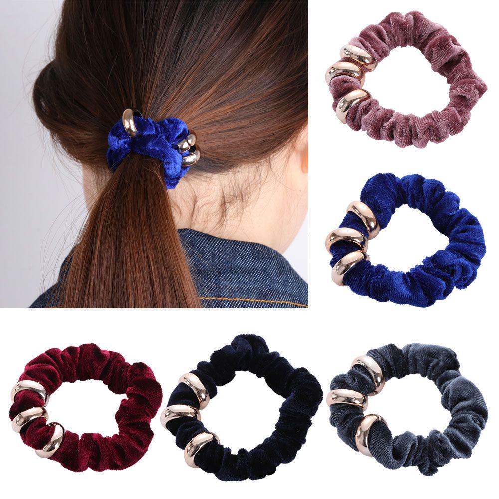 Details about / Vintage Rhombus Pattern Hair Tie Elastic Hair Bands Ponytail Holder Scrunchies