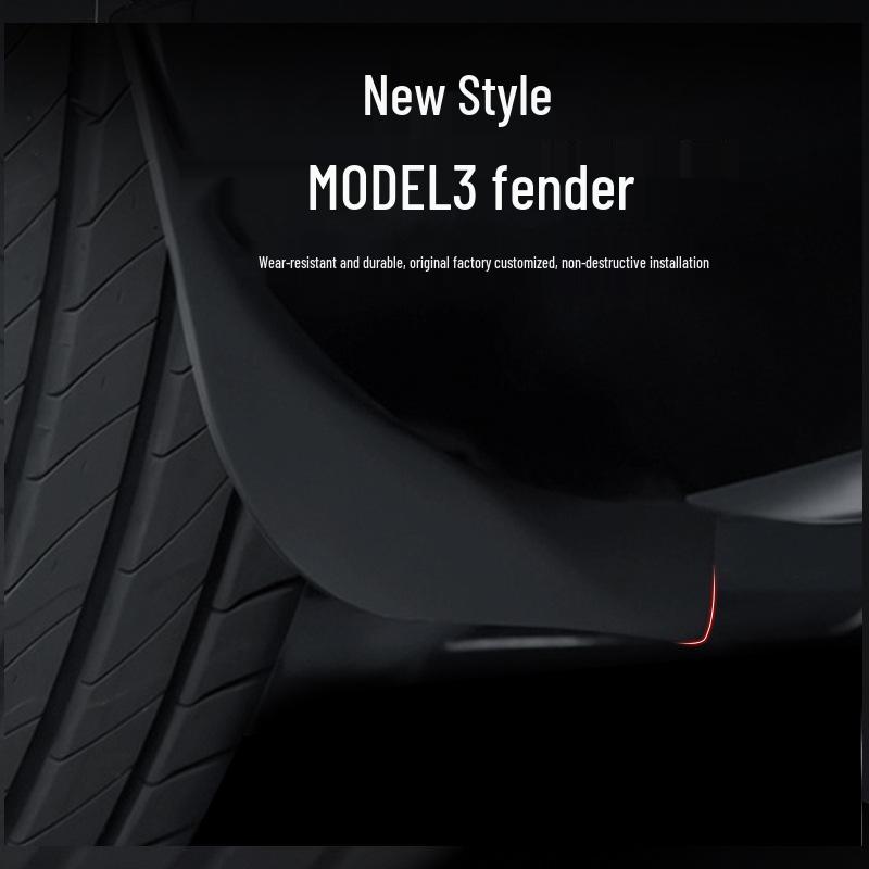 Apărători de noroi Tesla Model 3 & Y: Apărători de noroi față și spate TPE fără găurire