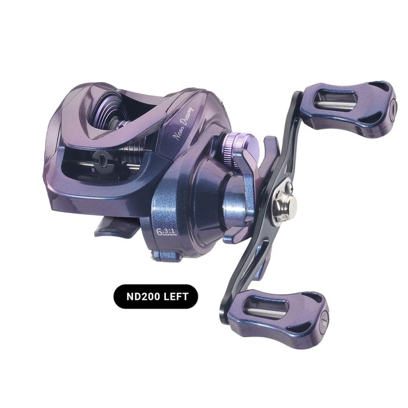 

Мультипликаторная катушка 6.3:1 Высокое передаточное число Двуручное использование Легкий и портативный Подходит для пресной и соленой воды Идеальный подарок на день рождения и Новый год Left