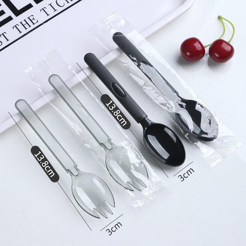 ZISIZ Individually Wrapped Disposable Plastic Spoons