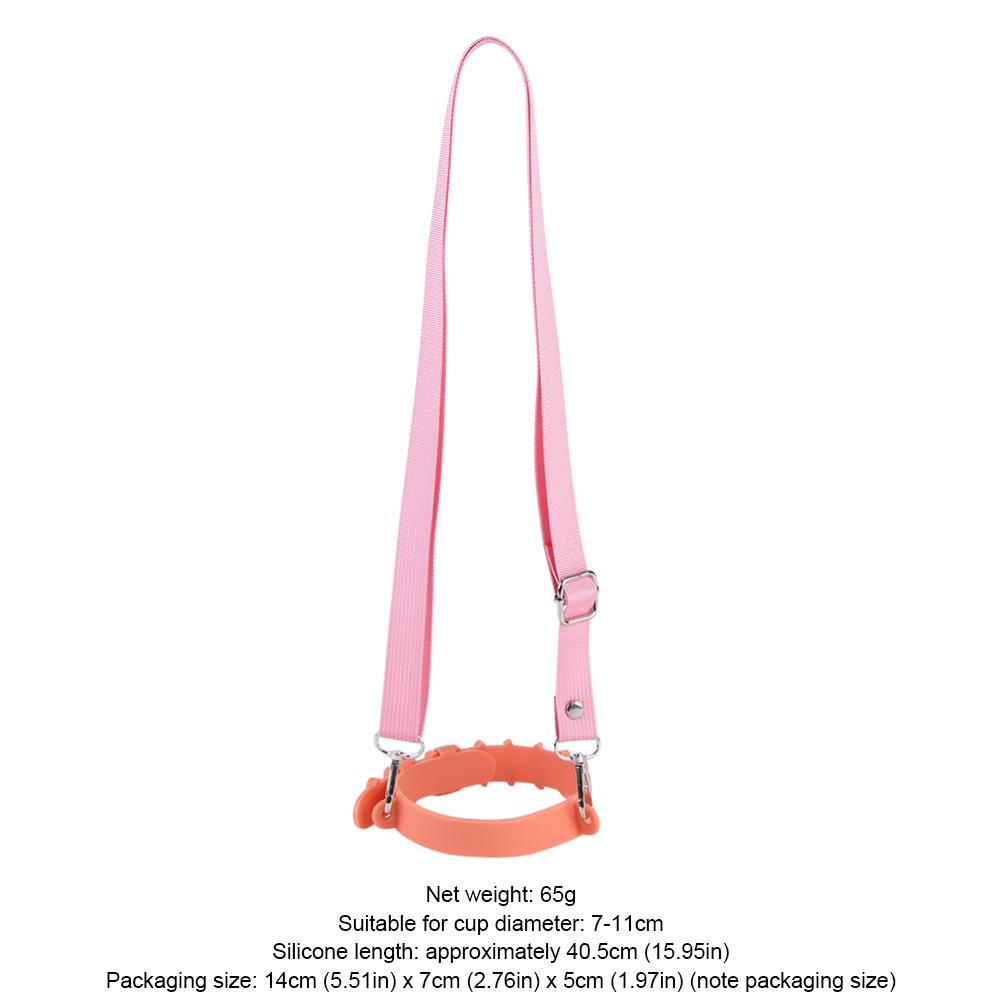 Water Bottle Handle with Adjustable Shoulder Strap Water Bottle Lanyard Silicone Water Bottle Carrier for Stanley 30oz/40oz Cup