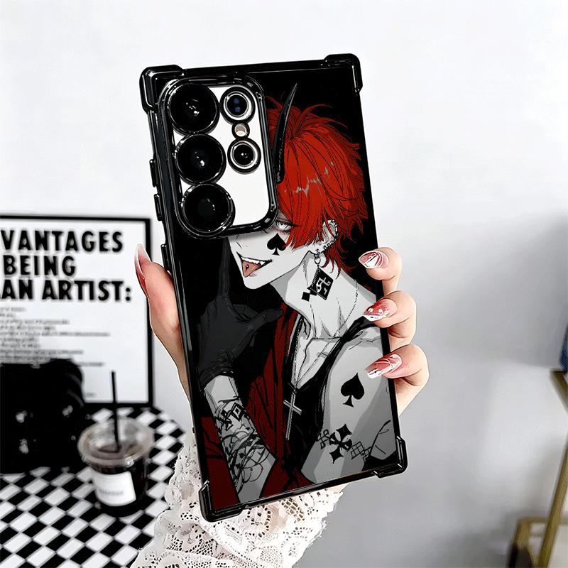 Devil Bad Boy Anime Style Plating Phone Case For Samsung Galaxy S24 S25 FE S26 Edge S23 Ultra S22 S21 Plus S20 Anti-Fall Airabag