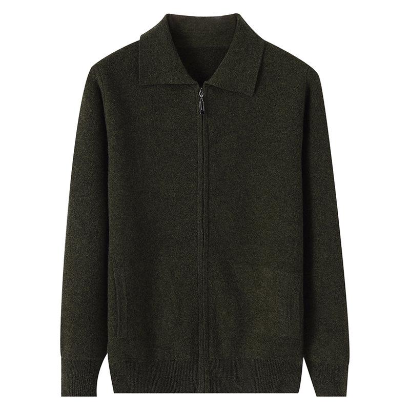 Herren Strickjacke aus 100% reiner Wolle - Dick, Locker, Trendige Reversjacke für Herbst/Winter, Große Größen erhältlich