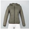 Women Fashion Ultralight Padded Puffer Jacket Coat Lady Soild Lightweight Warm Outwear with Detachable Hood Storage Bag