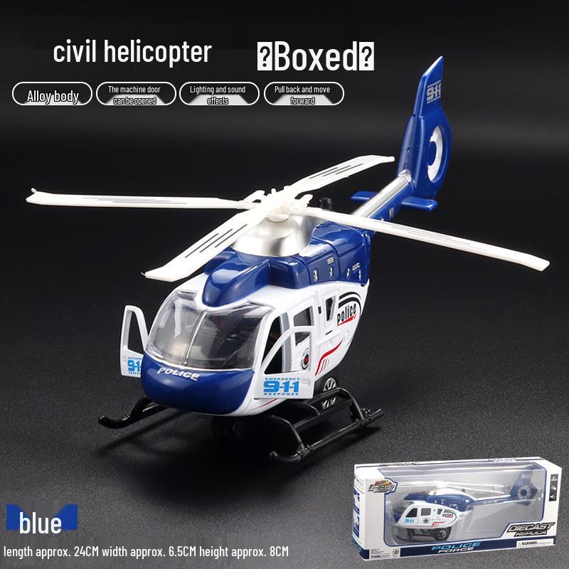 Helicopter Toy Model with Lights, Music, and Spinning Propeller