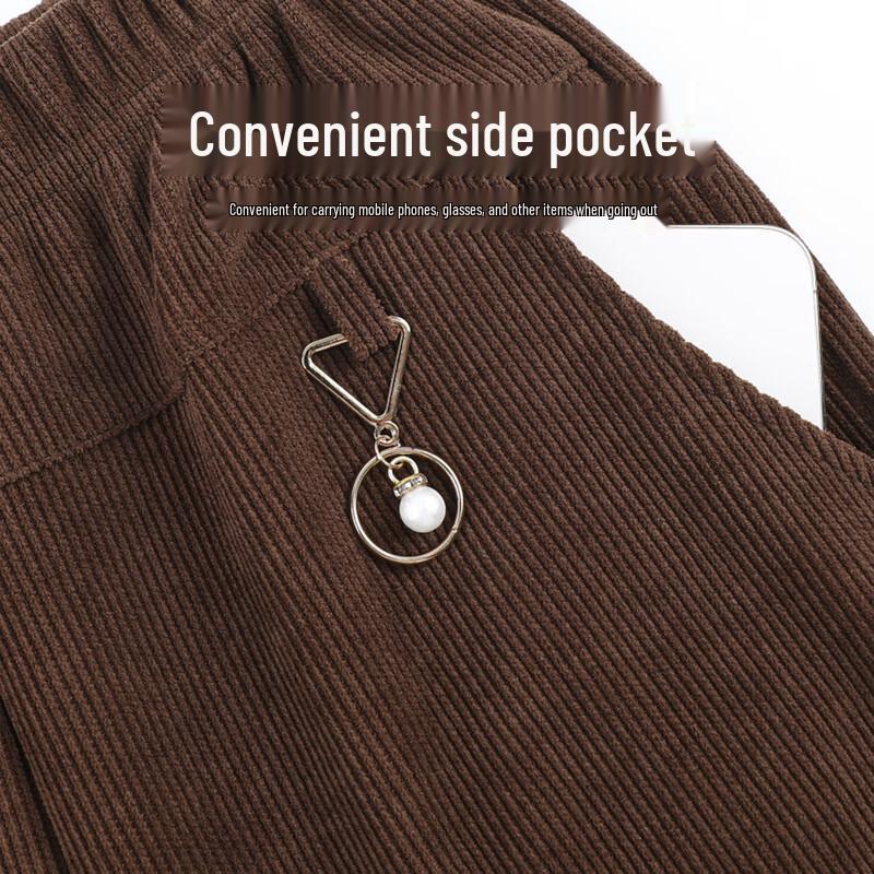 Elderly Women's Thickened Plush-Lined Winter Pants