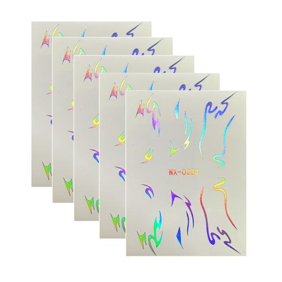 5 Sheets Holographic Lightning Tattoos Flash Temporary Stickers Full Color Body