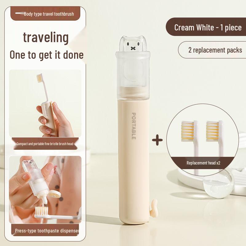 Compact Travel Toothbrush & Toothpaste Set with Soft Bristles