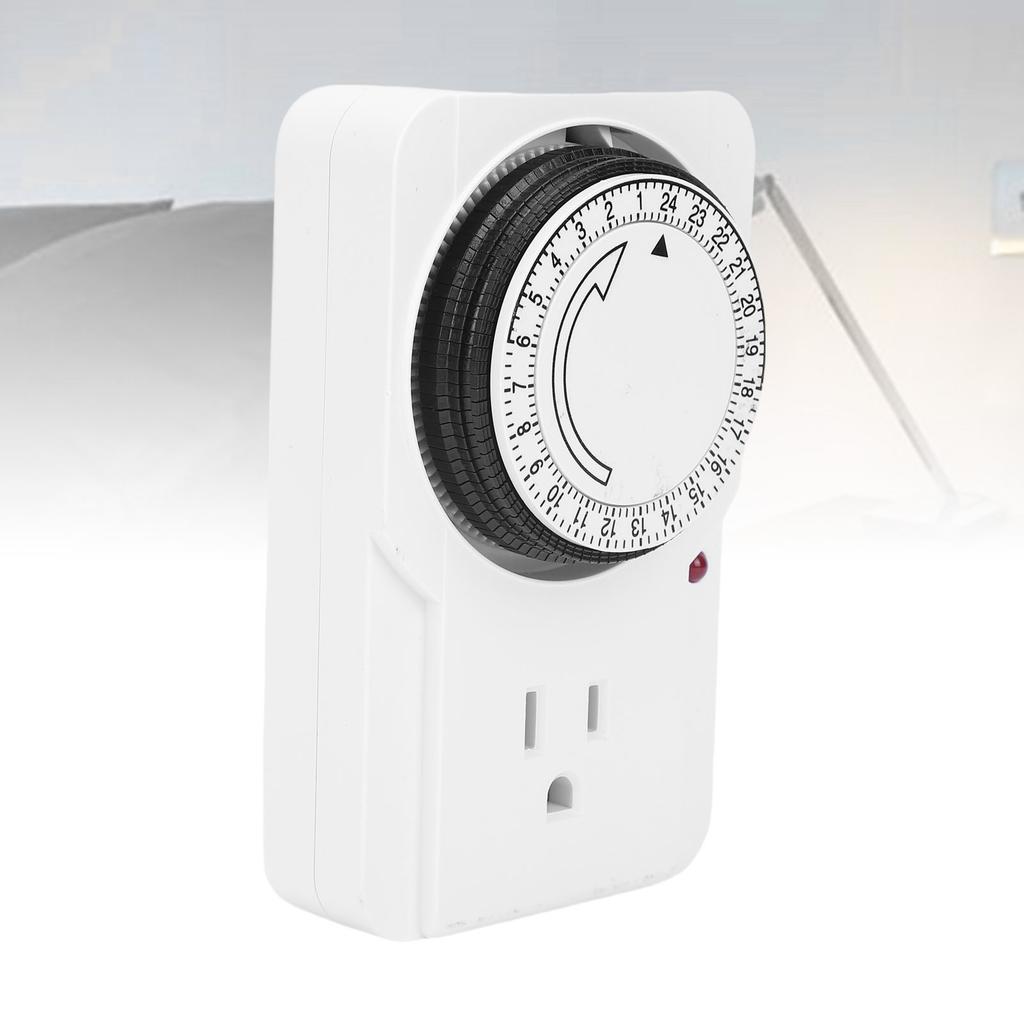 24-Stunden Mechanische Zeitschaltuhr 15-Minuten-Intervalle Programmierbare Mechanische Steckdosen-Zeitschaltuhr für Wasserspender Wasserkocher Klimaanlage Reiskocher Licht