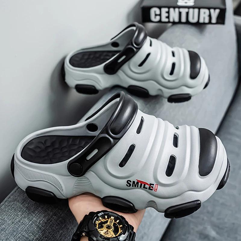 Fashion 2025 Men Shoes Slippers Men Garden Flat Sandals Platform Sandals Man Summer Sandals Male Sneakers Outdoor Flip Flops Home Clogs