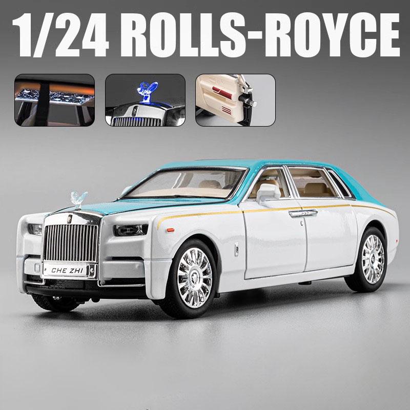 AAYK1 1:24 Scale Rolls Royce Phantom Alloy Model Car Toy Metal Diecast Music Light Pull Back Vehicles Models Ornaments Present for Kid