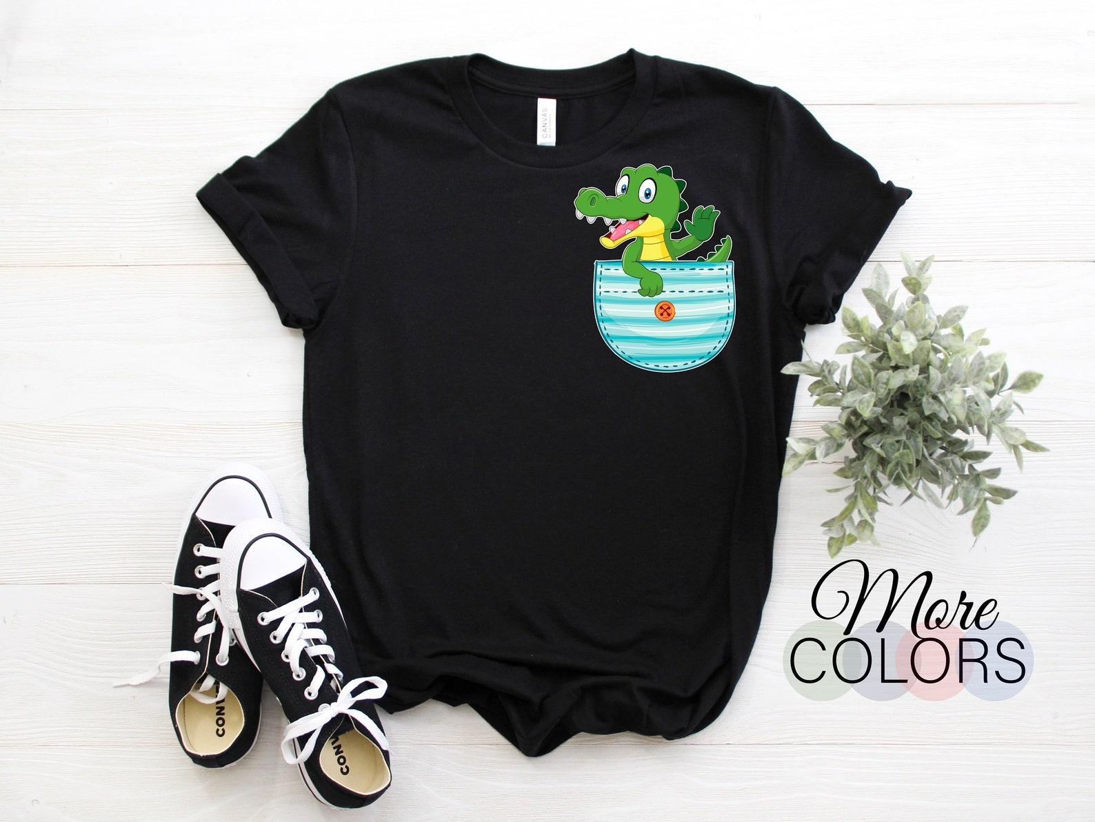 Crocodile Alligator Pocket Crocodiles Gator Funny Cute T-Shirt Apparel, Reptiles Animals Lover Gift, Zoo Zookeeper, Costume Present Tees 140
