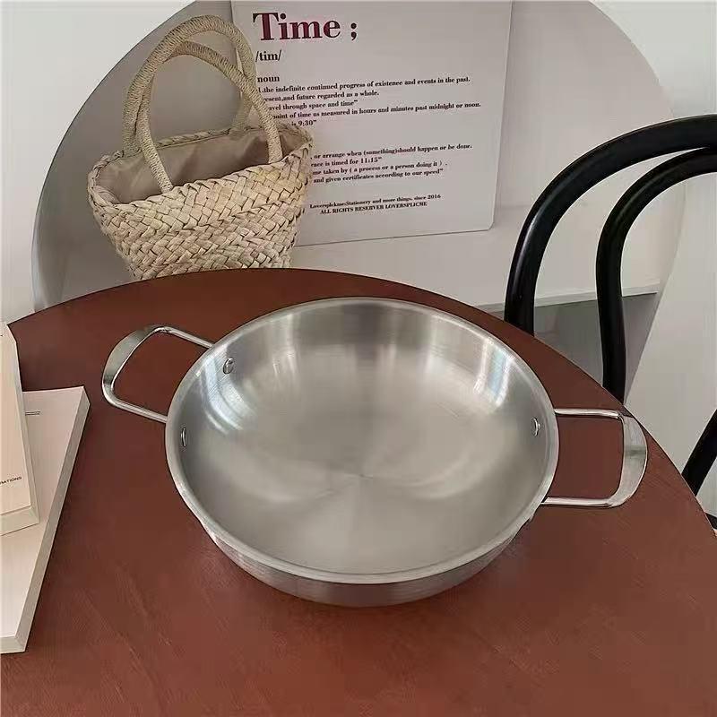 Корейская золотая двойная раменница и морепродукты, горячий горшок из нержавеющей стали 18 cm