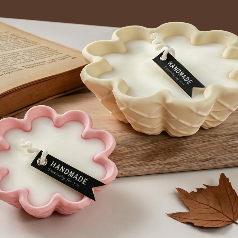 Large Round Silicone Mold For Making Waffle Bowl Candle Jewelry Dish And Soap Tray With Diamonds Texture Design