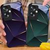 Geometric Prism For Oppo A79 5G 58 78 74 60 4G Reno 11F Realme GT 6 11 Note 50 10 C55 X2 Tempered Glass Black Phone Case