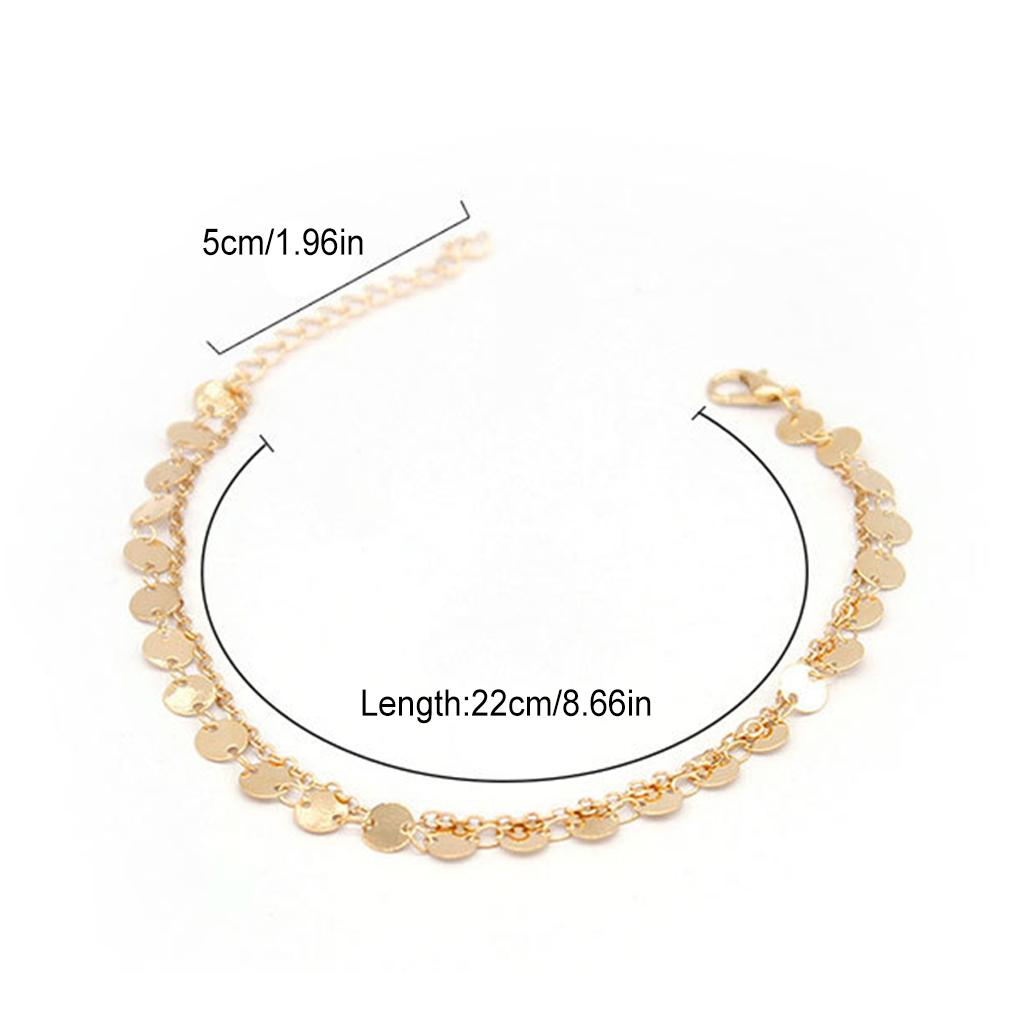 Anklets Layered Durable Gold Silver Universal Gift Beach Ankle Accessories Creative Bracelets Fashion for Valentine's Day