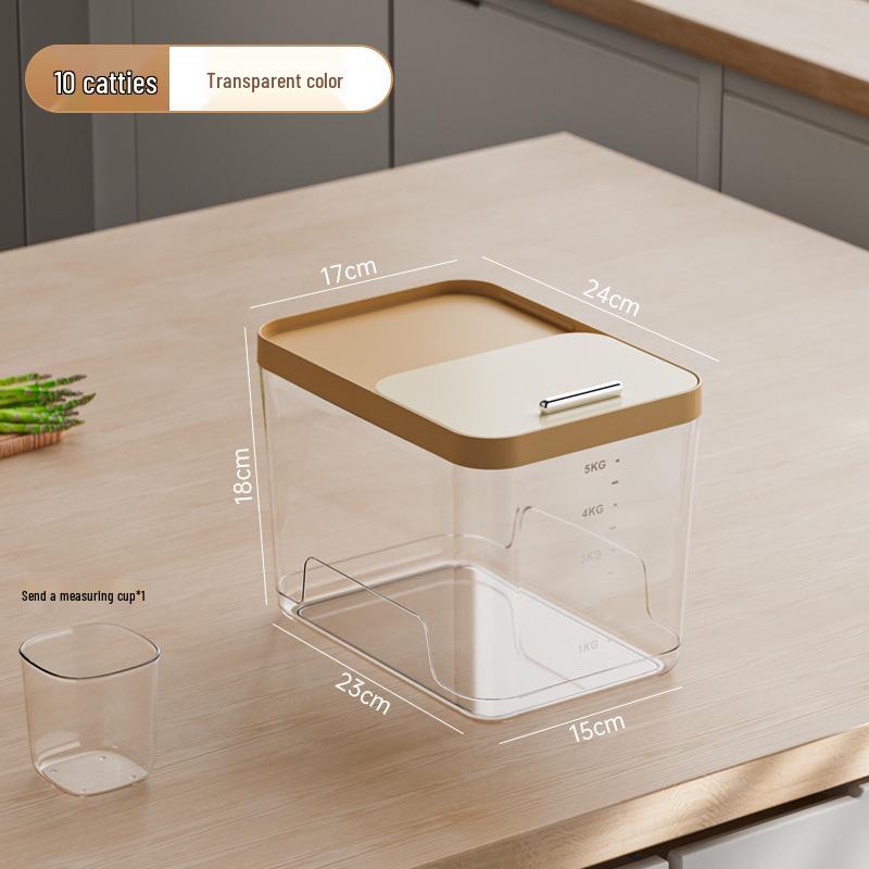 Large Capacity Insect- & Moisture-Proof Rice & Flour Storage Container with Push-Pull Lid