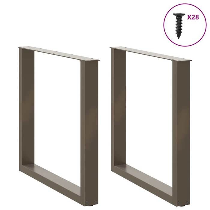 VidaXL Dining Table Legs U-Shape 2 Pieces Natural Steel 80 X (72-73) Cm Steel 4013191