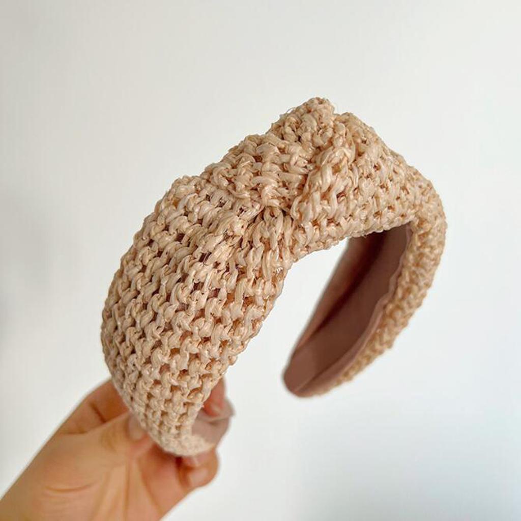 PROLY New Fashion Headband For Women Wide Side Knitted Hairband Autumn Winter Colorful Turban Center Knot Headwear