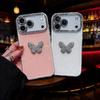 Rhinestone Butterfly Phone Case for Apple 11/13/15/16/17 Promax with Lens Film, Drop-proof Full Coverage