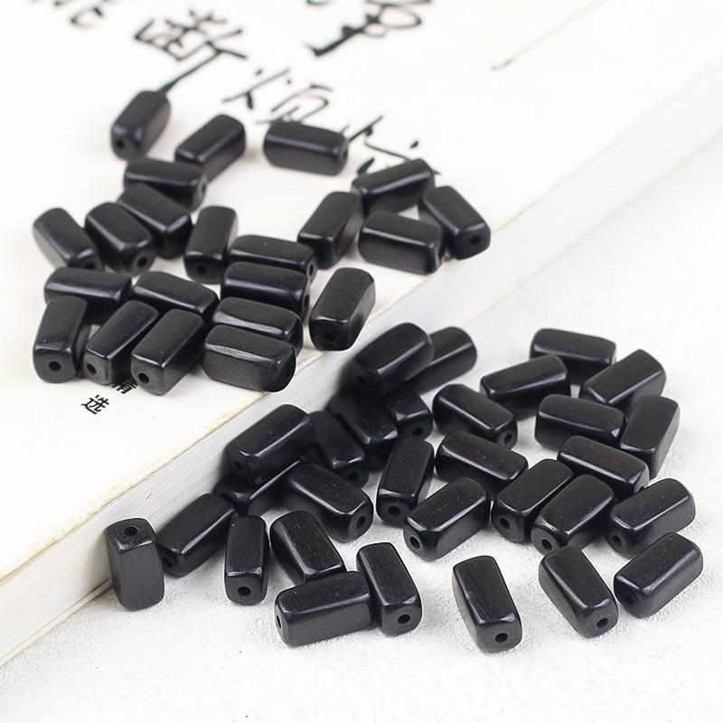 Ebony Rectangular Beads for DIY Jewelry - Buddhist Bracelet & Handmade Student Accessories