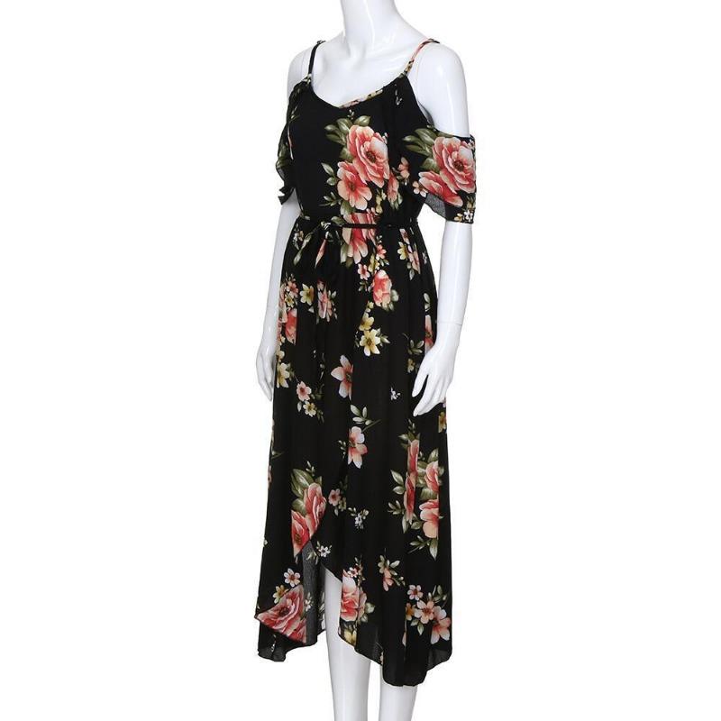 Fashion Women's Print Sexy Halter Short Sleeved Summer Dress