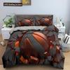 Conjunto de Cama 3D de Basquete Para Menino Amante de Basquete Quarto Capa de Edredom Capas de Colcha Tamanho Twin King Poliéster Capa de Colcha