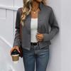 YYFS Women's Fashion Casual Fall Winter Solid Color Print Long Sleeve Stand-collar Coats(women’s)