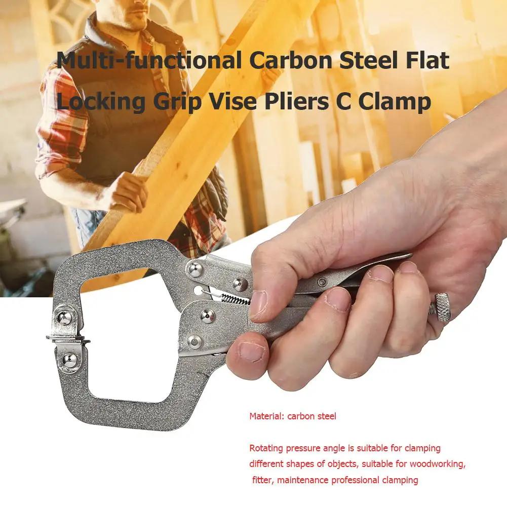 Adjustable Locking Pliers with Swivel Pad & Tenon Locator for Woodworking - Durable Steel Alloy Hand Tool for Carpentry DIY