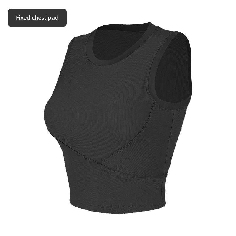 Original Yoga Vest Outer Wear Chest Pad Tight Quick-Drying Yoga Clothes Sleeveless T-shirt Women's Summer Sports Workout Clothes