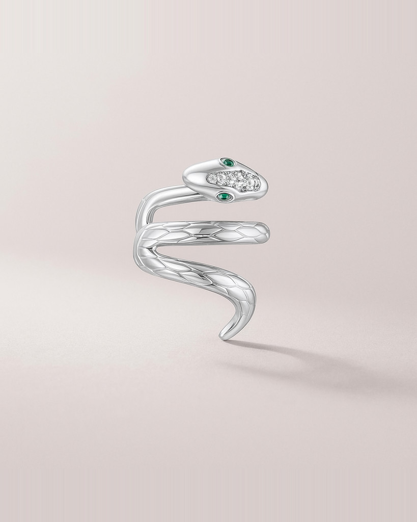 Bamoer 925 Sterling Silver spirálové hadí manžety do uší Jedinečné personalizované módní náušnice pro ženy, jemné šperky