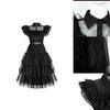 Wednesday Addams Kids Dress Polyester Costume Perfect For Parties And Holidays