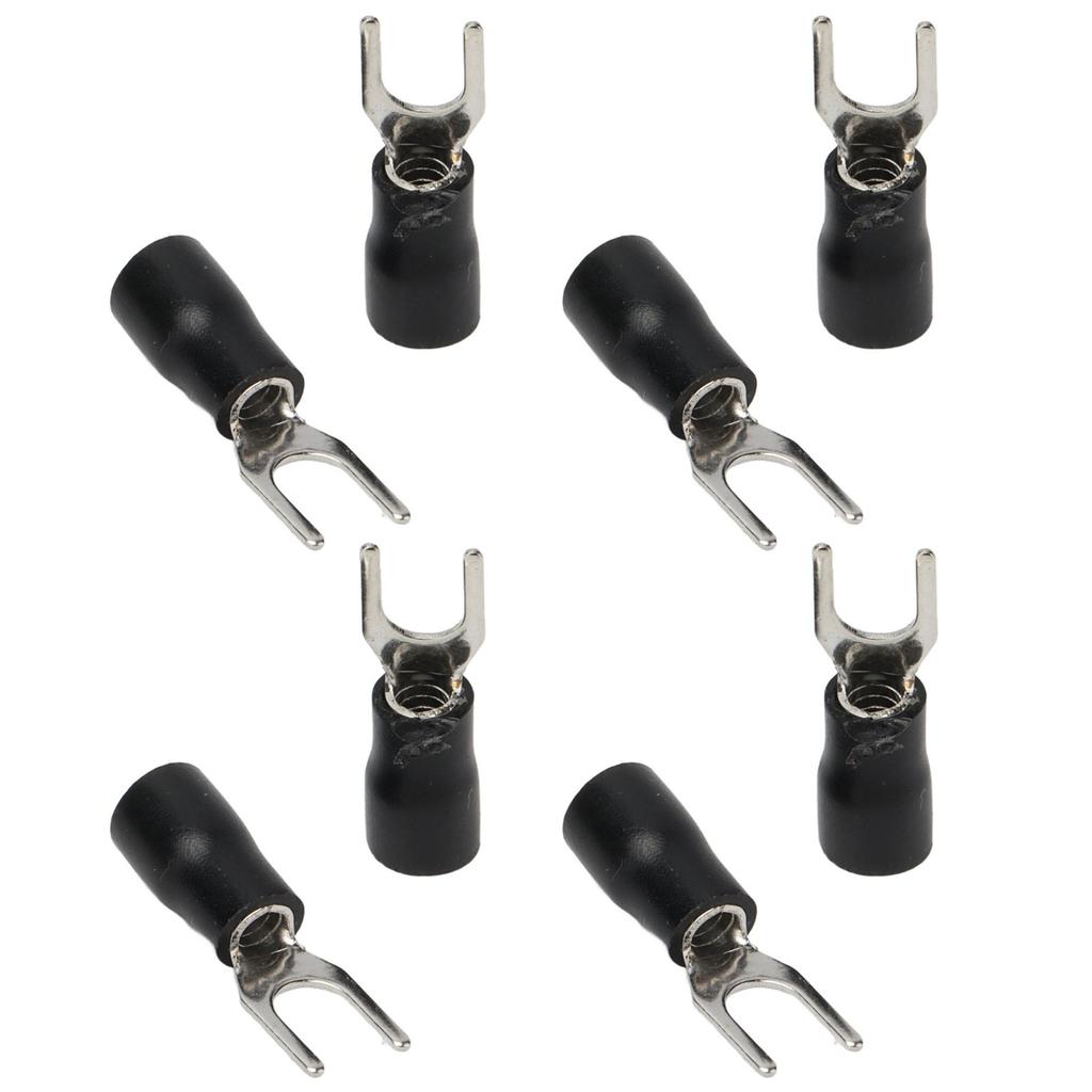 100PCS Insulated Wire Terminal U Type Fork Spade Electrical Crimping Copper Connectors 16‑14AWG