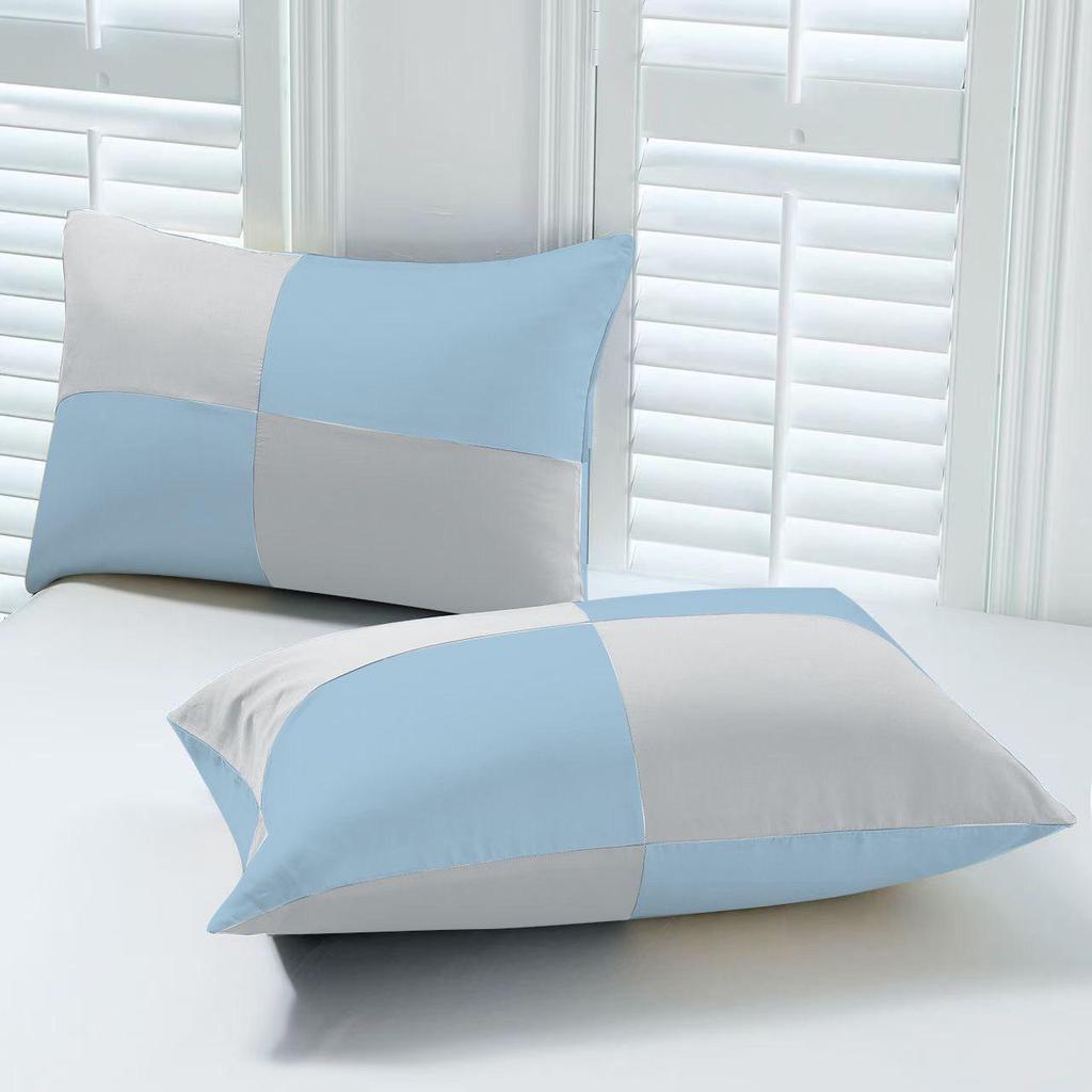 Set of Two Silky Soft Bamboo Fiber Patchwork Pillowcases with a Cool Feel