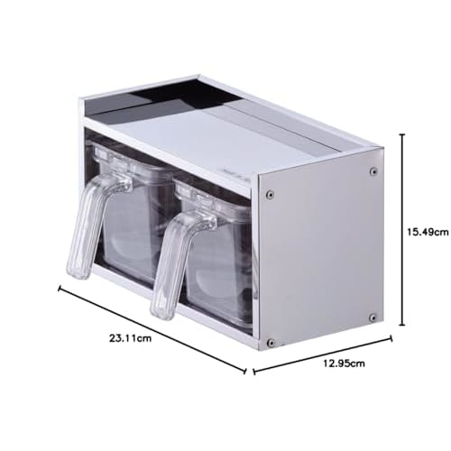 Pearl Metal Seasoning Rack/Storage Unit with 2 Storage Units, Stainless Steel, Made in Japan, HB-1778
