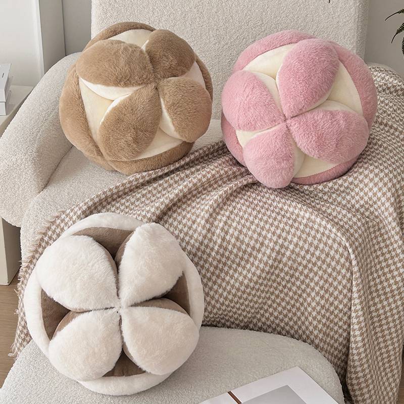 Nordic Style Plush Cushion With Piping For Living Room Decor And Bedside Use