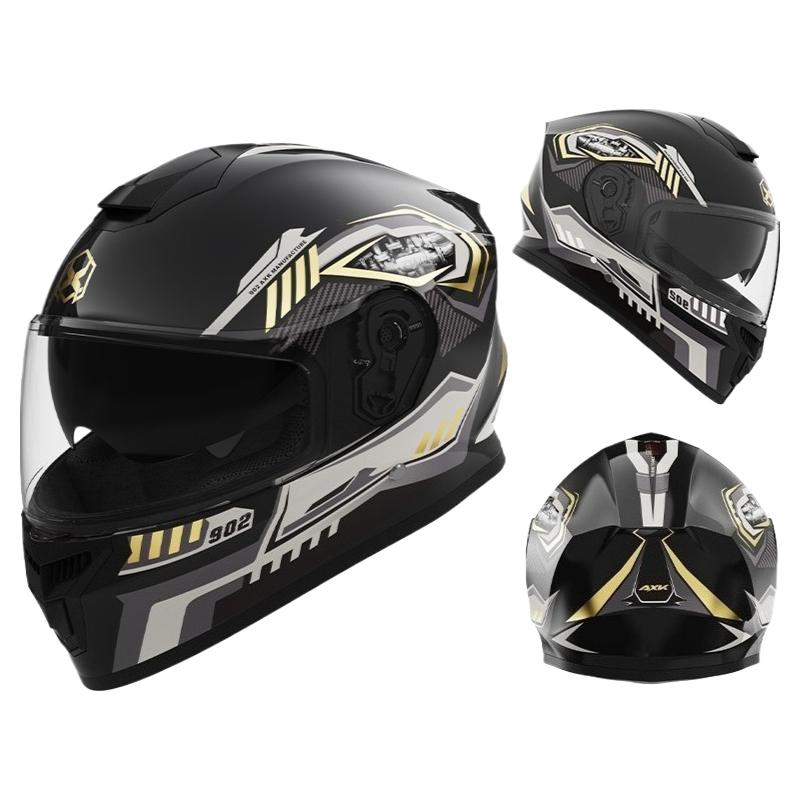 Motorcycle Helmet Men's Warm Winter Locomotive Double Lens Electric Vehicle Women's Cycling Four Seasons Full Helmet