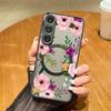 Butterfly Flowers Pattern Magnetic Phone Case For Samsung Galaxy S26 S25 Ultra S24 S23 FE S22 Ultra For Magsafe Hard Matte Cover