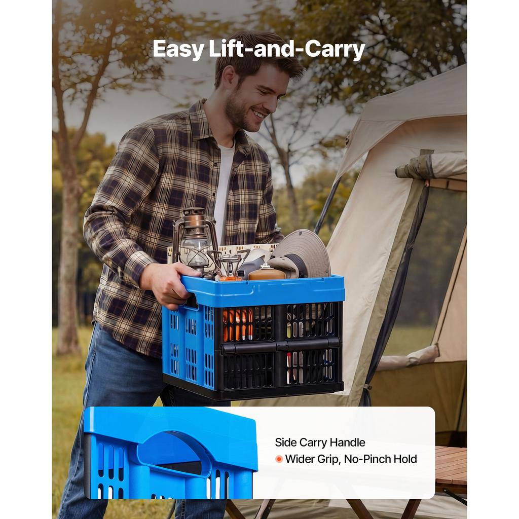 SucceBuy 25L Plastic Collapsible Storage Bins 3 Packs Holds 22 lbs Per Bin Foldable with Handles pace-Saving for Home Organizing